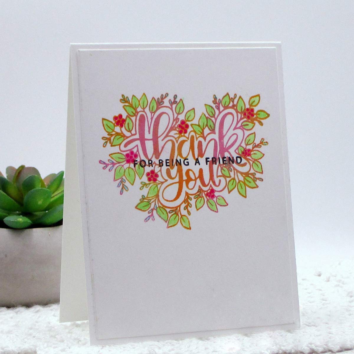 Timbro Trasparente In Silicone 10x10 Cm Con Scritta 'Thank You Friend' – Per Biglietti, Scrapbooking E Fai Da Te