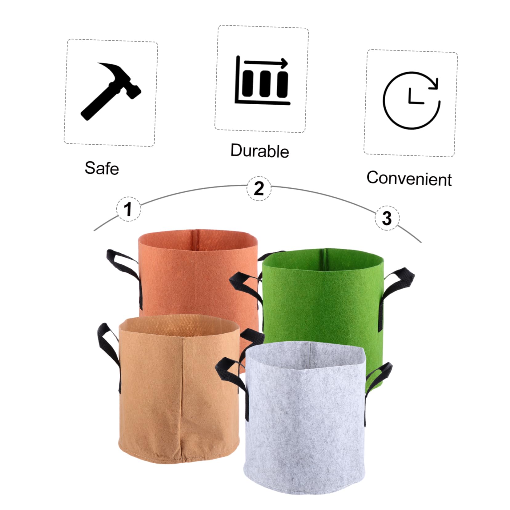 UKCOCO 2 Series Bolsa De Plantación De No Tejida Gruesa Y Transpirable para Jardín Bolsa para Almacenamiento De Plantas Y Exterior 4 Piezas*2
