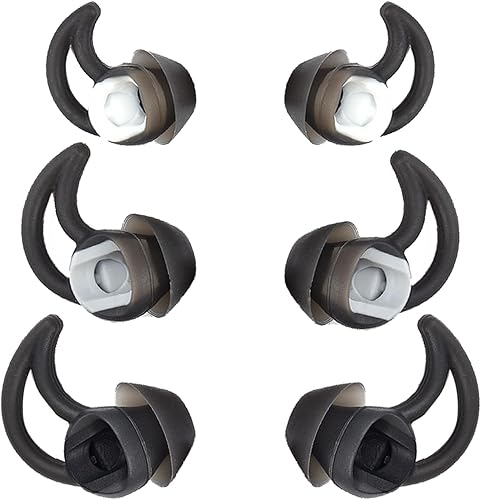 Puntas de silicona de repuesto para auriculares compatibles con Bose QC20 QC20i SoundSport SIE2i IE2 IE3, puntas de goma para auriculares, 3 pares