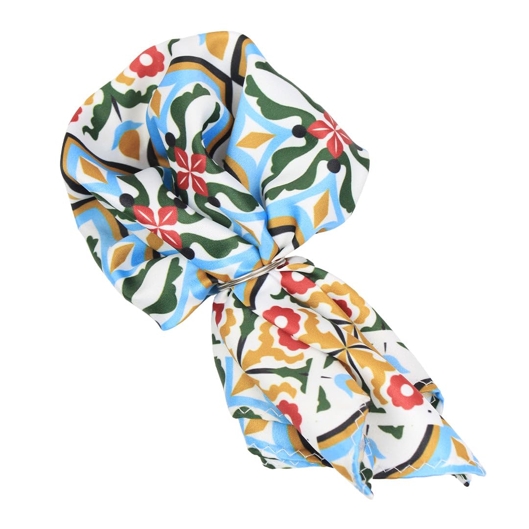 Celestial Bloom Multicolor Pocket Square for Men (14X14 inches)