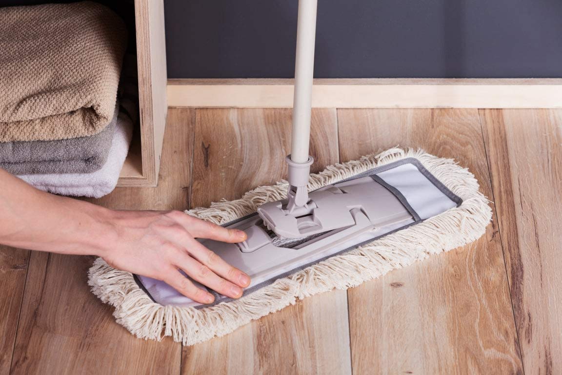 YORK Mop Płaski ECO NATURAL, z Trzonkiem, Recykling, Chłonny, do Mycia Podłogi bez Zacieków, na Sucho i Mokro