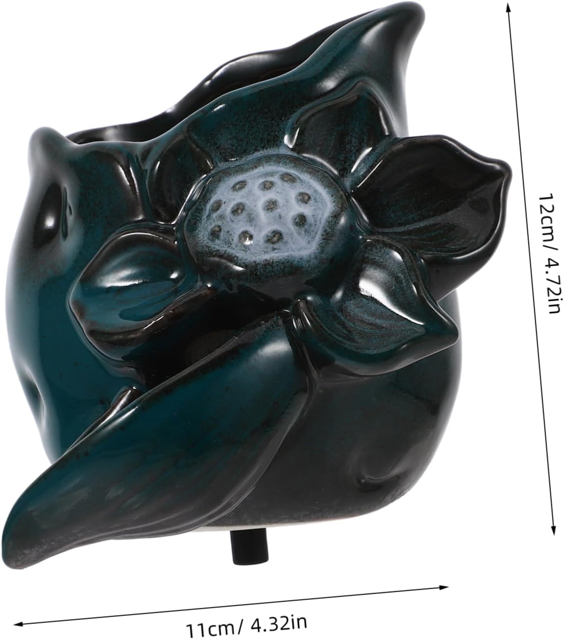 YARNOW Outdoor Fountain Decoration Ceramic Waterfall Fountain Part Pond Water Feature Accessory Simple Installation Green Lotus