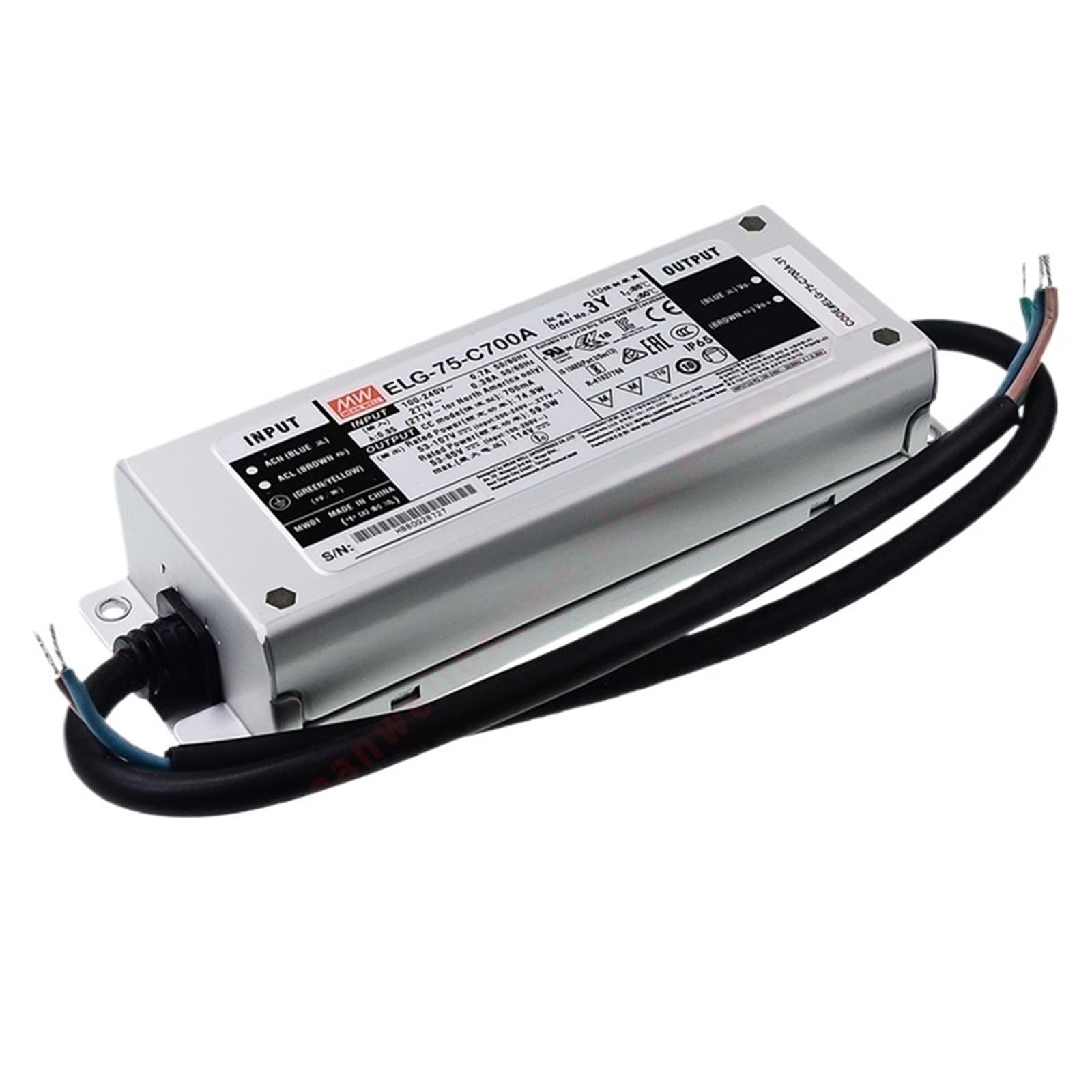 Fcarumiqp Elg-75-C1050a /B/Ab Outdoor Ip65/Ip67 Led Power 60-75W/1050Ma/35-71V Constant Current Mode Dimming Led Driver(Elg-75-C1050a)