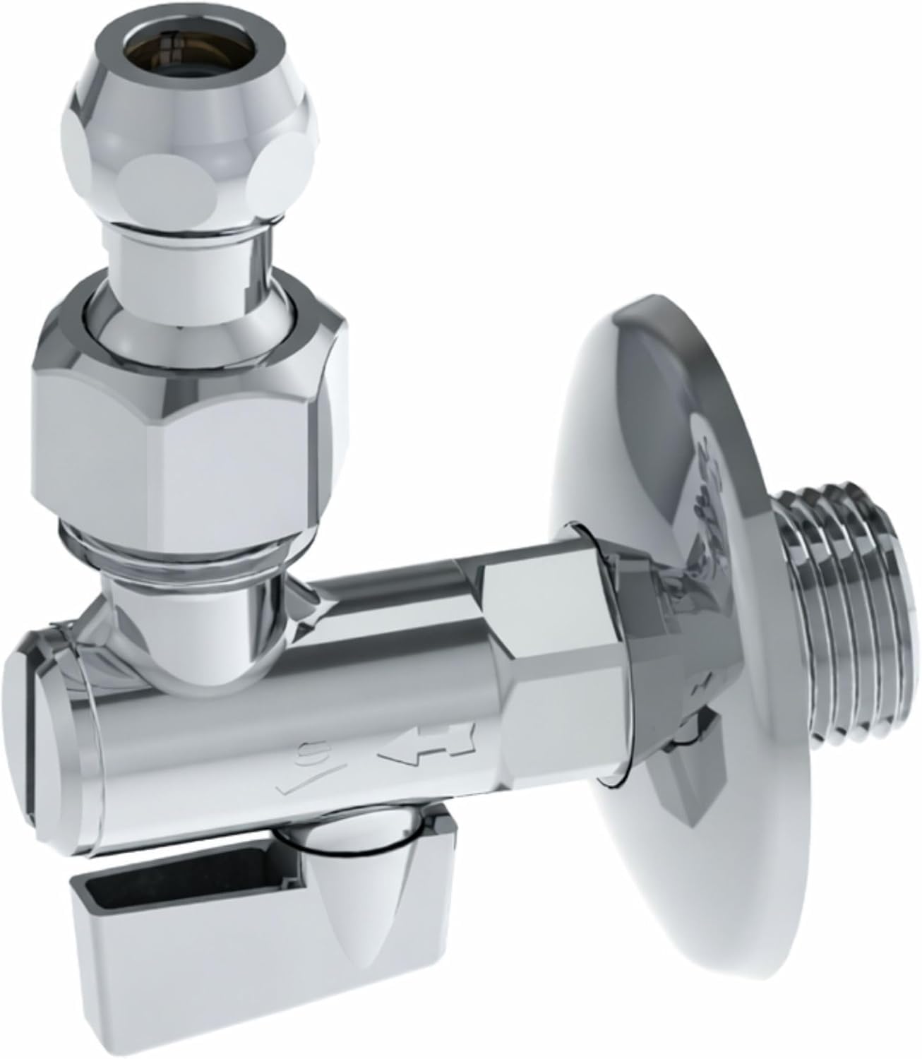 Rubinetto Sottolavabo a Sfera 1/2" x 3/8" con Filtro integrato e snodo| Ottone Nichelato CW617N | Ideale per Lavabo e Bidet bagno | Controllo acqua Calda e fredda | Leva in Metallo - 1