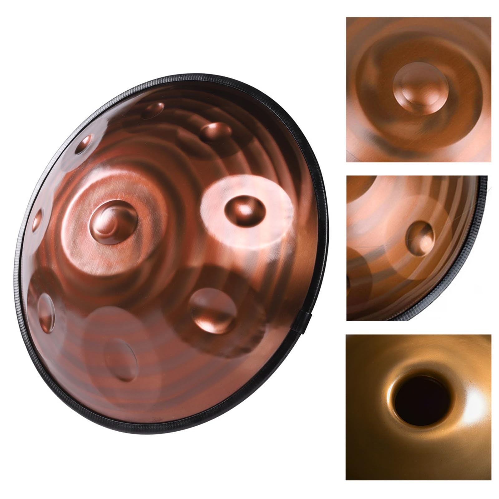 Zestaw perkusyjny Gold Handpan dla dorosłych 440Hz 432Hz Instrument perkusyjny ze stali nierdzewnej D Minor Handpan ze stojakiem na bęben ręczny i miękkim pokrowcem (kolor: 12 nut, rozmiar: 440Hz)