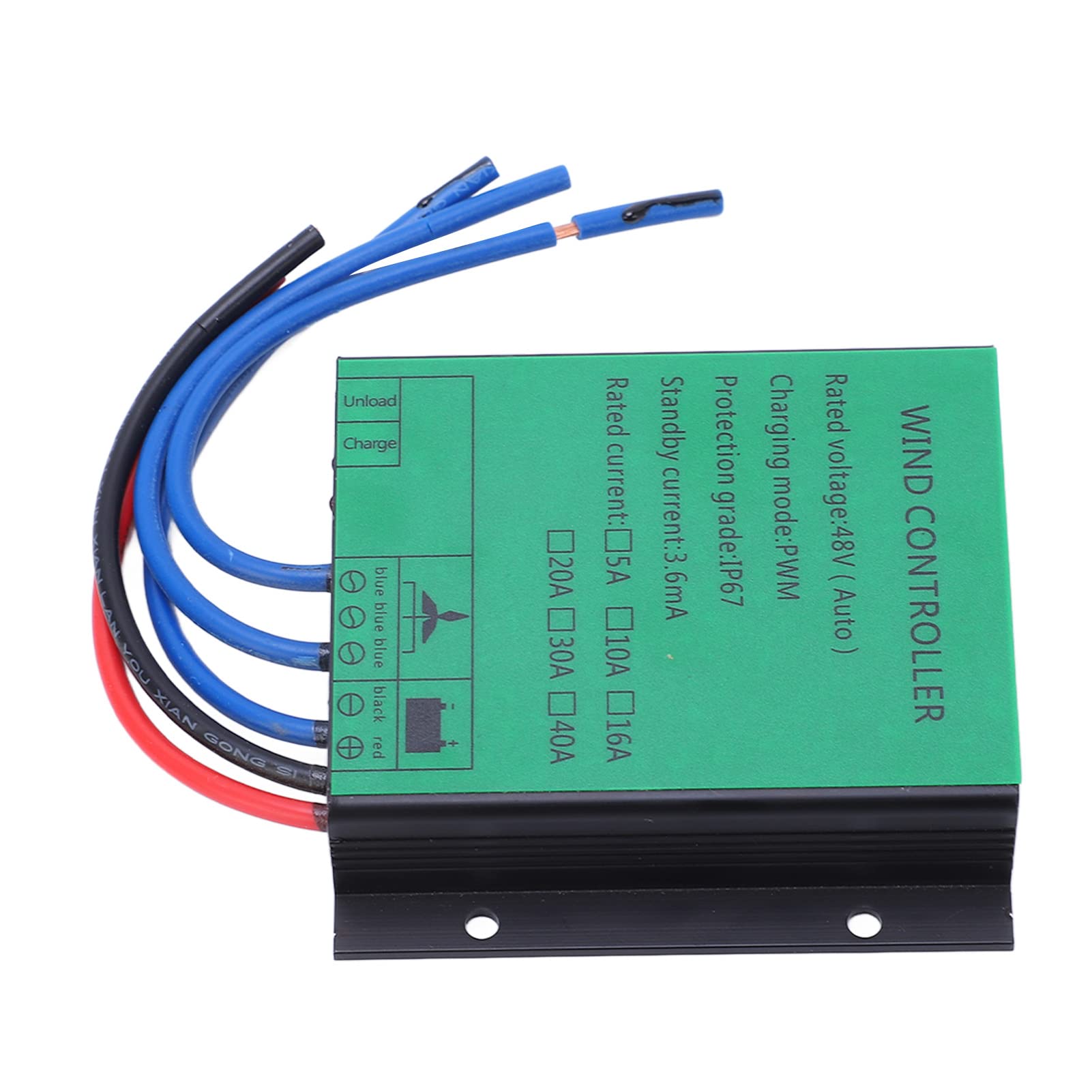 Generador de turbina eólica 1000W PWM eficiente carga IP67 LED indica regulador 48V (40A)