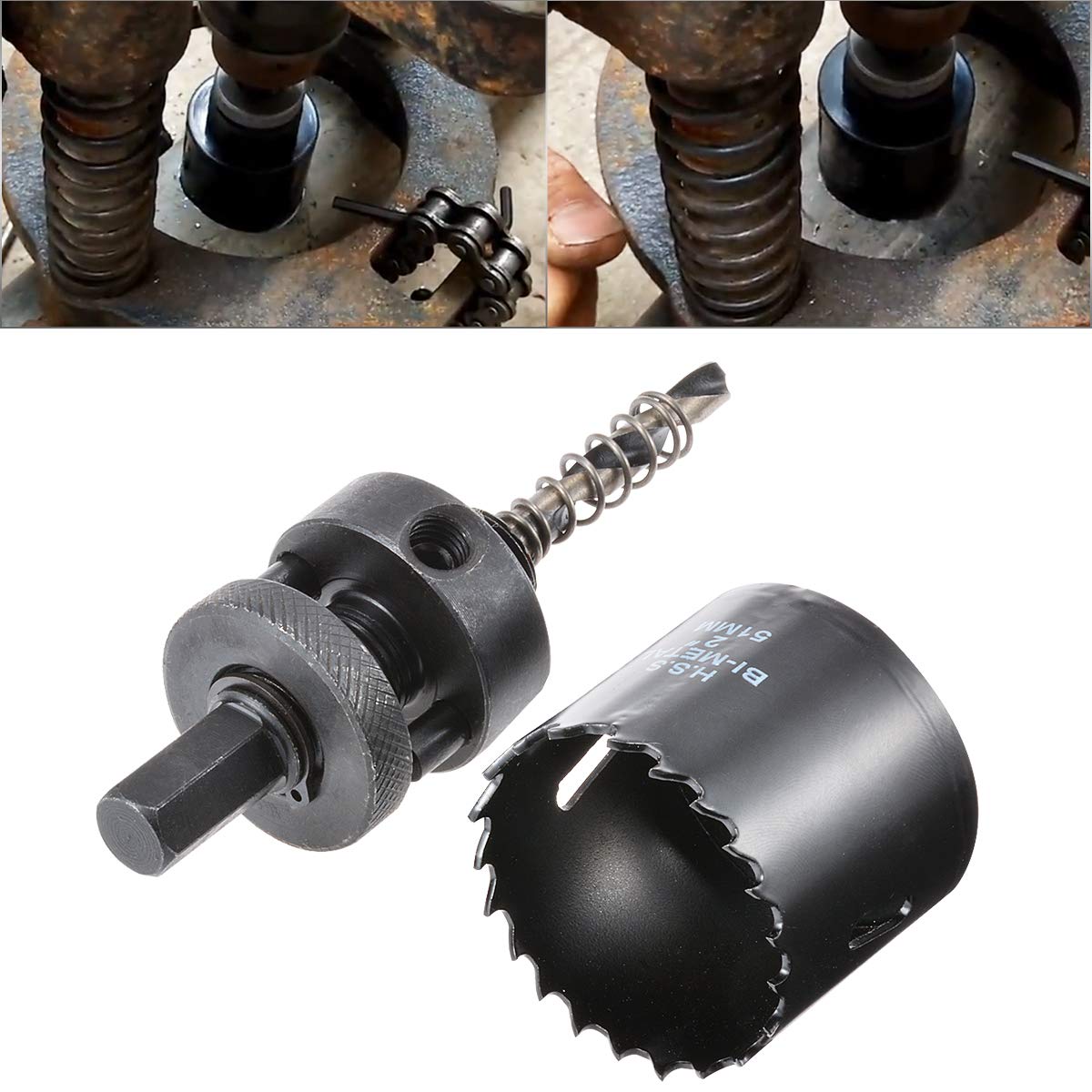 HOHXEN 51mm HSS Hole Saw,High Speed Drill Bit Hole Drilling Cutter for Cornhole Game Wood,Plastic, Drywall, Fiberboard,Thin Metal