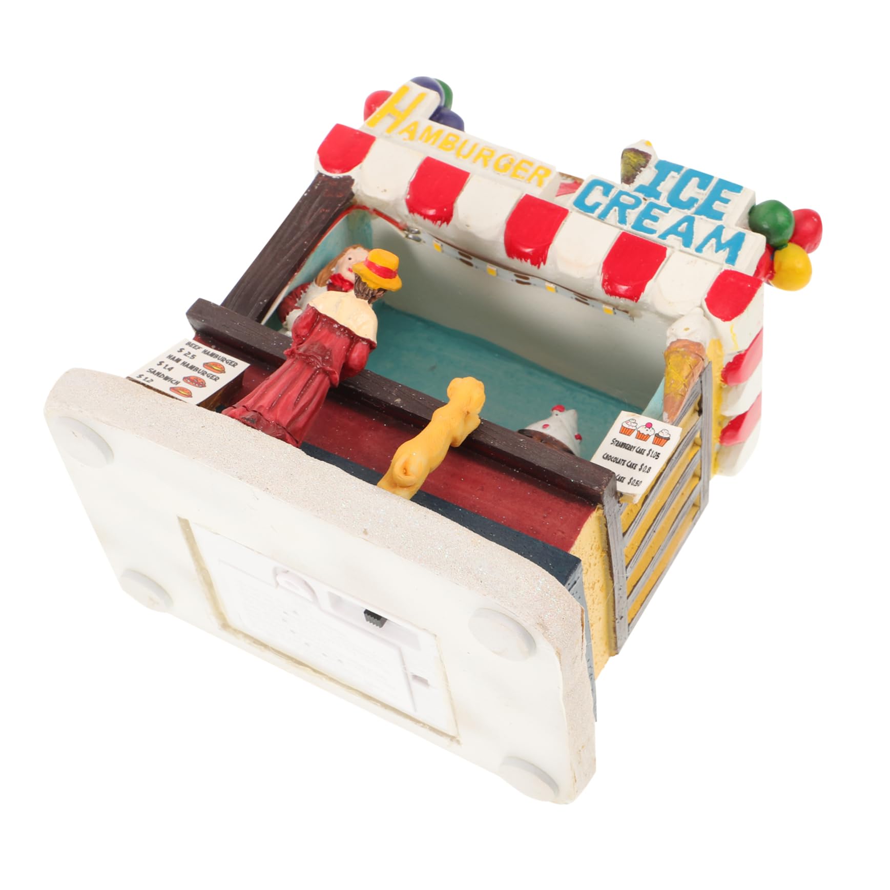 GRIRIW Christmas Resin Villa Luminous House Ornament Battery Xmas House Decor for Holiday Micro Landscape Display for Christmas Village Decorations