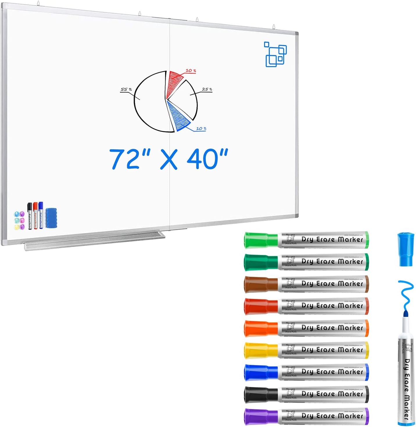 Large Whiteboard, maxtek 72 x 40 Dry