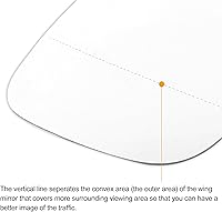 Vista 4 de X AUTOHAUX Espejo retrovisor izquierdo del lado del conductor de reemplazo de cristal con calefacción W/placa de respaldo para Volvo XC60 2010-2016