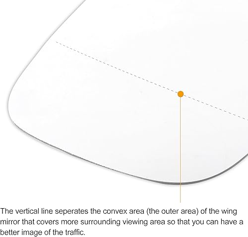 Miniatura 4 de X AUTOHAUX Espejo retrovisor izquierdo del lado del conductor de reemplazo de cristal con calefacción Wplaca de respaldo para Volvo XC60 2010-2016