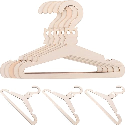 SEWACC 5 perchas de ropa para niños con diseño de búho de dibujos animados para colgar ropa armario guardería