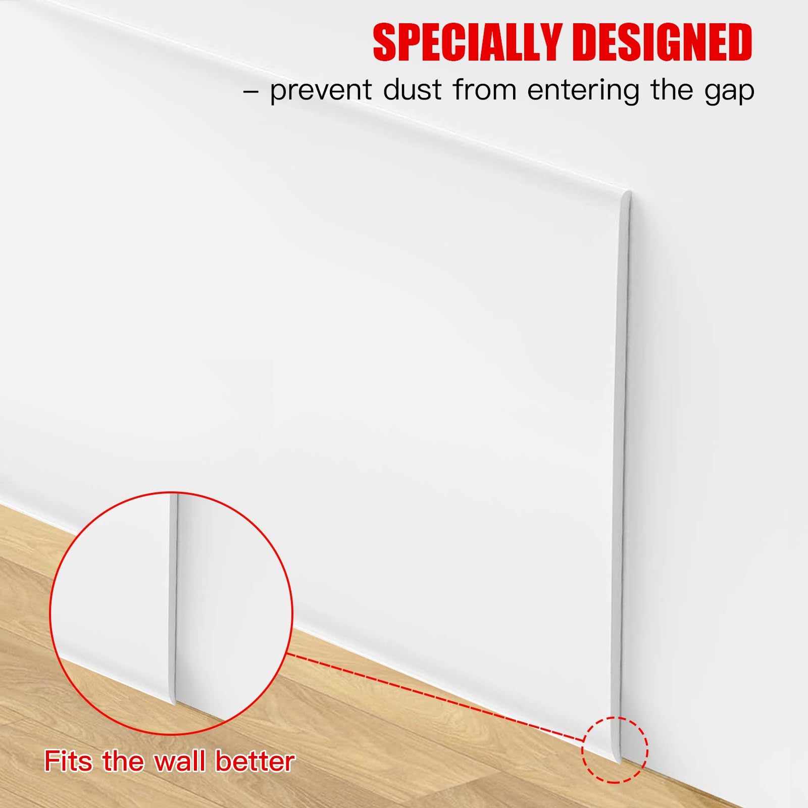 Rodapié suave autoadhesivo, zócalo de 10 cm x 10 m autoadhesivo para todo tipo de habitaciones, zócalo blando adhesivo marco final de PVC, zócalos flexibles de marco de pliegue - apartamento blanco