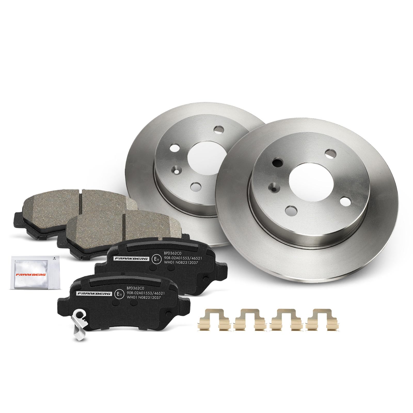 Frankberg 2 discos de freno + 4 pastillas de freno | Compatible con: Astra Classic A04, Astra G Classic T98, Caravana Astra G T98, Caravana clásica Astra A04