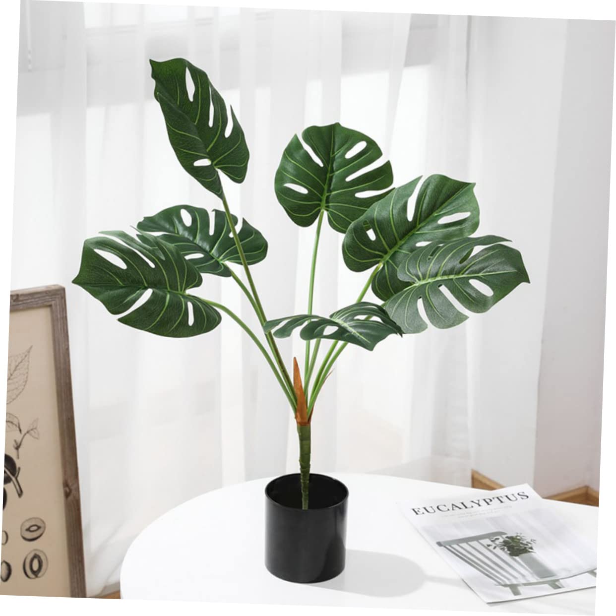 Cabilock 3stücke Künstliche Monstera Realistische Dekoration Für Wohnzimmer Hochzeit Wiederverwendbare Grüne Pflanzenornamente Für Innenräume Köpfe Im Bund