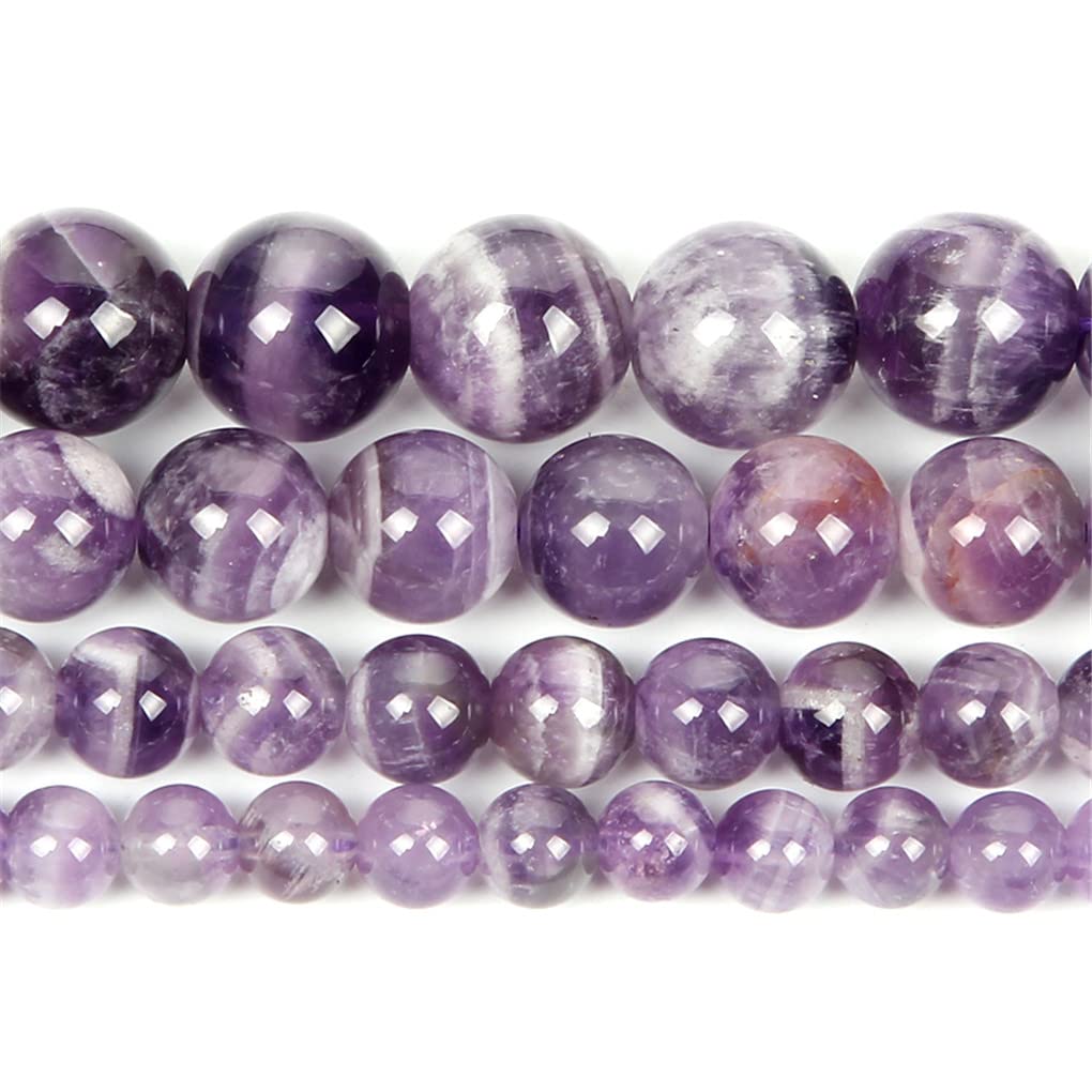 Perles en améthyste naturelle et agate ronde 8mm pour la création de bijoux DIY
