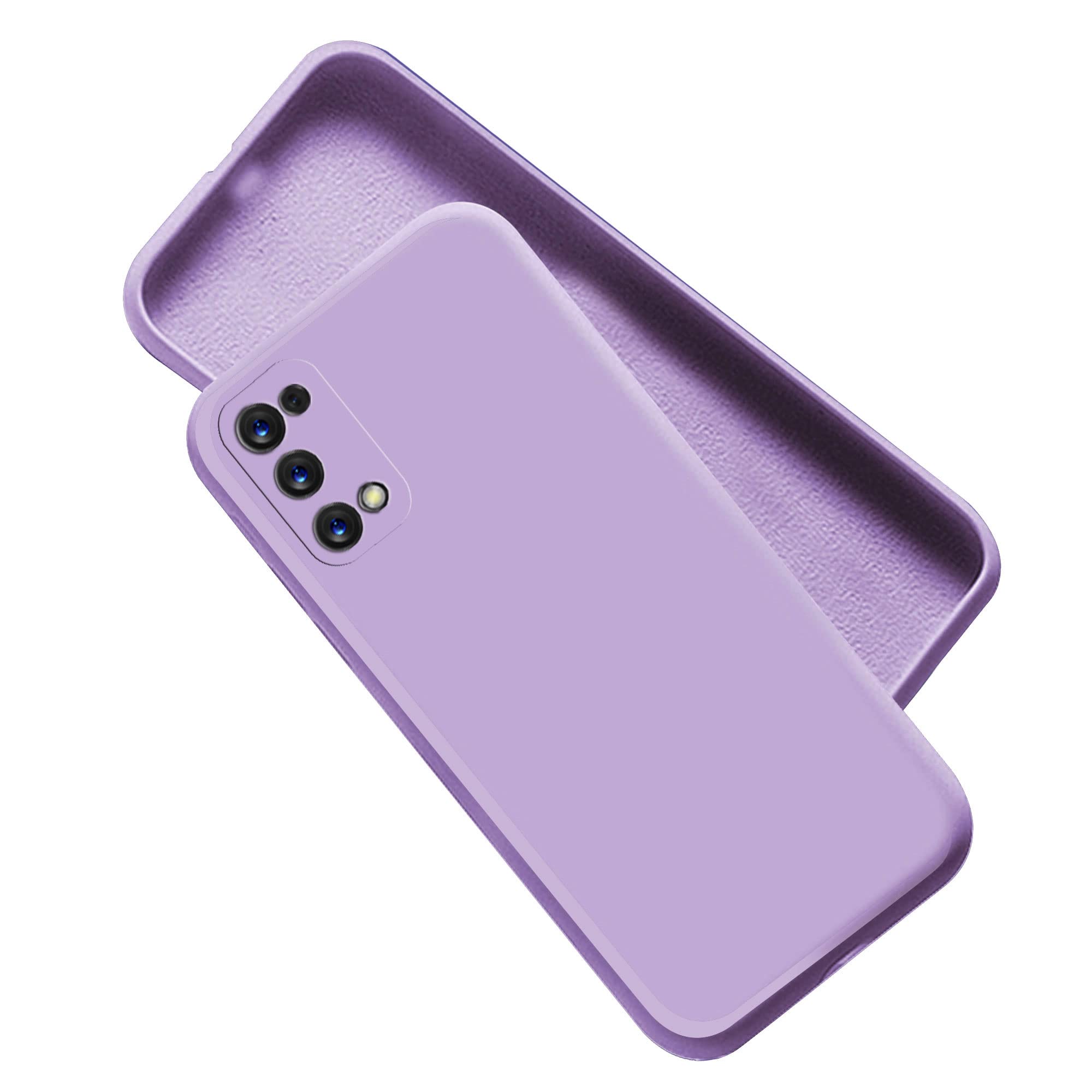 A rtistque Liquid TPU Silicone Matte Shockproof Flexible with Camera Protection Soft Back Cover Case for Realme 7 Pro - Purple