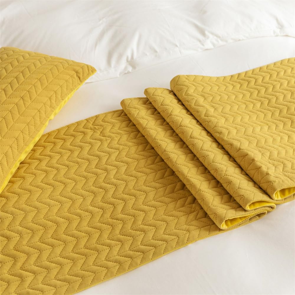 Morbuy Chemin de Lit avec Coussin Assorti, Couleur Unie Chemin de Lit Hôtel Doux Drapeau de Lit pour Salon, Chambre à Coucher (45x210+45x45cm,Bleu Clair)