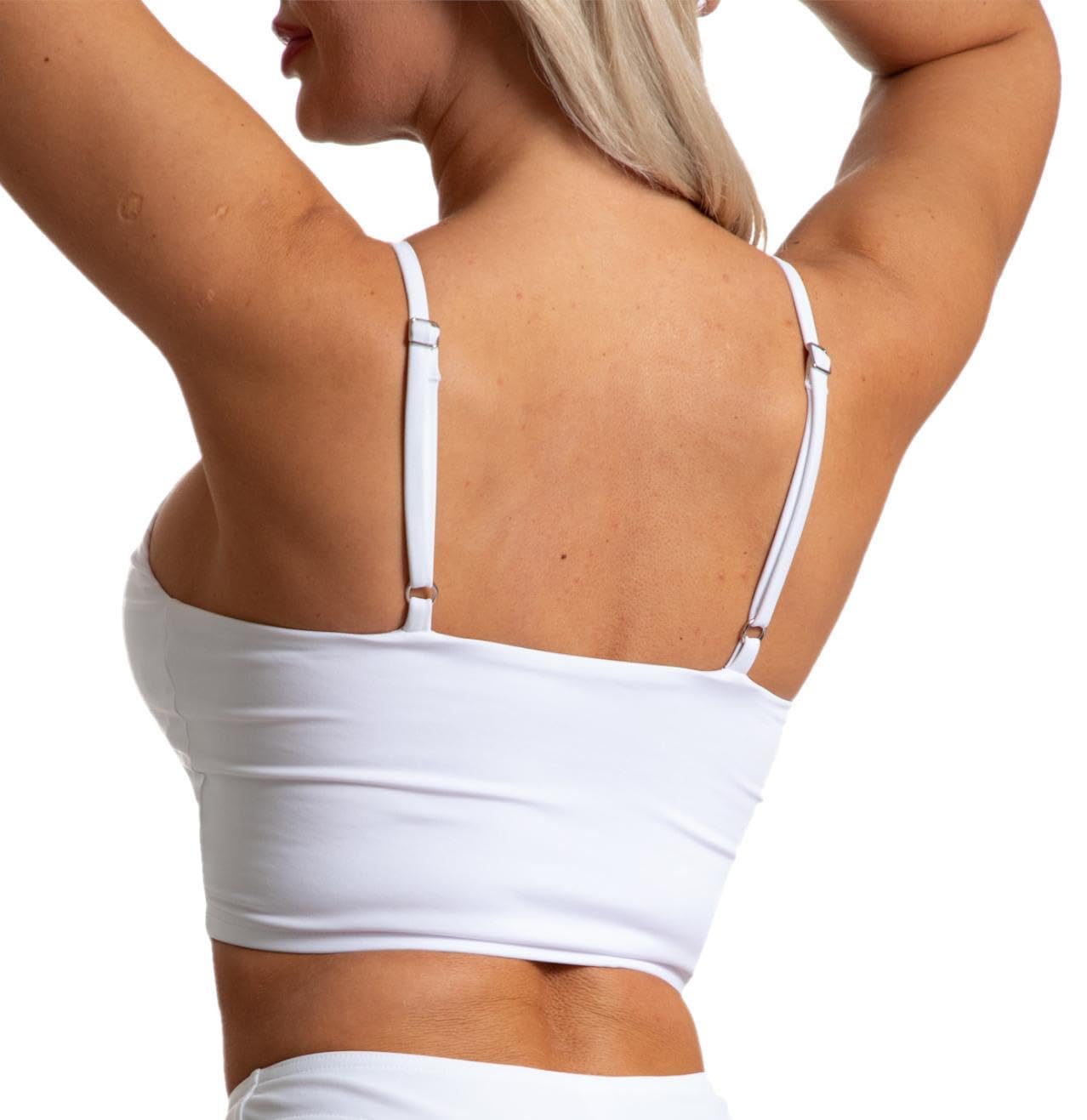 Aquarti Damskie bikini, top z wyściełanymi ramiączkami spaghetti, dekolt w serek, strój kąpielowy, joga, fitness
