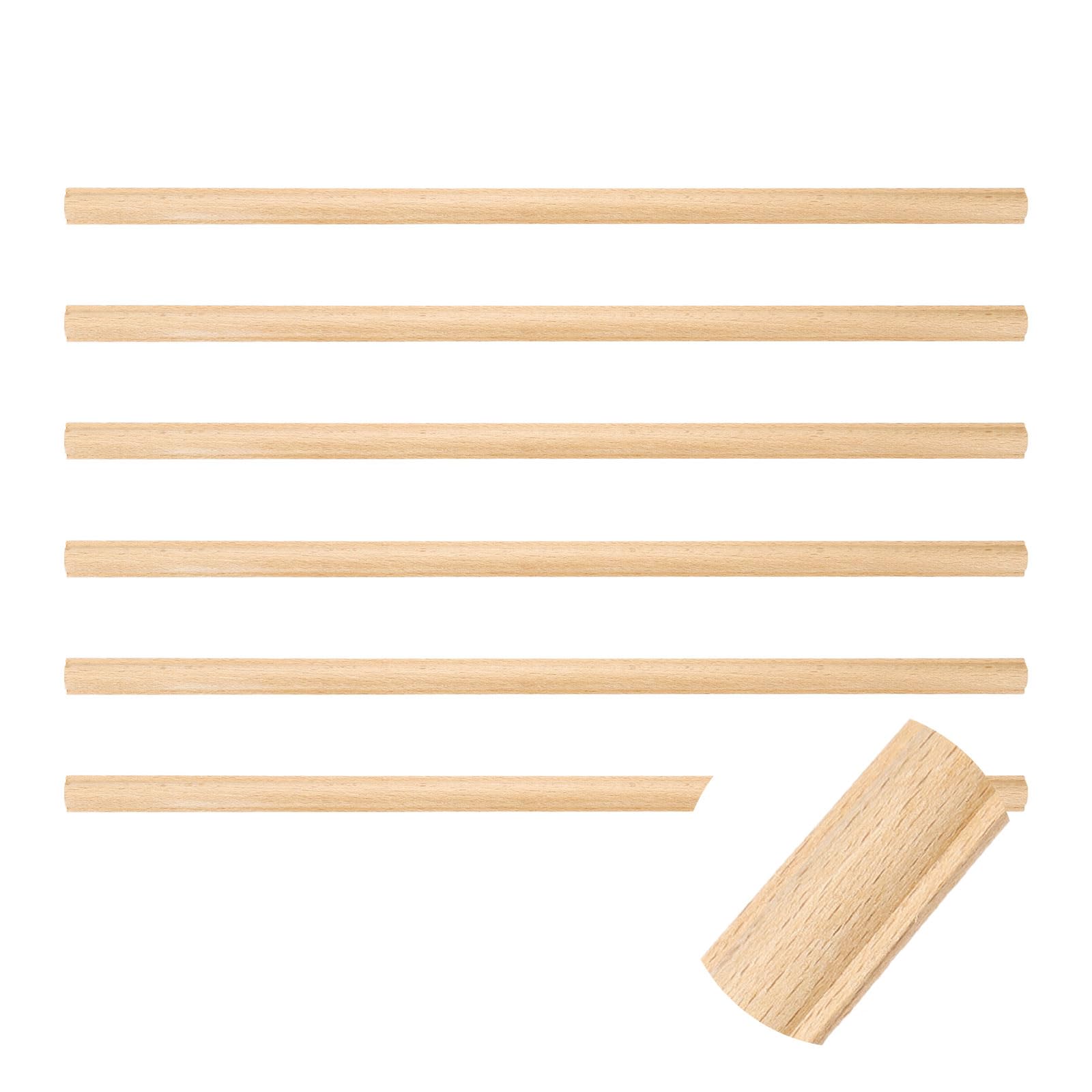 sourcing map 6Pcs 15mm Decorative Wood Trim,Unfinished 3D,Cylinder — image 1