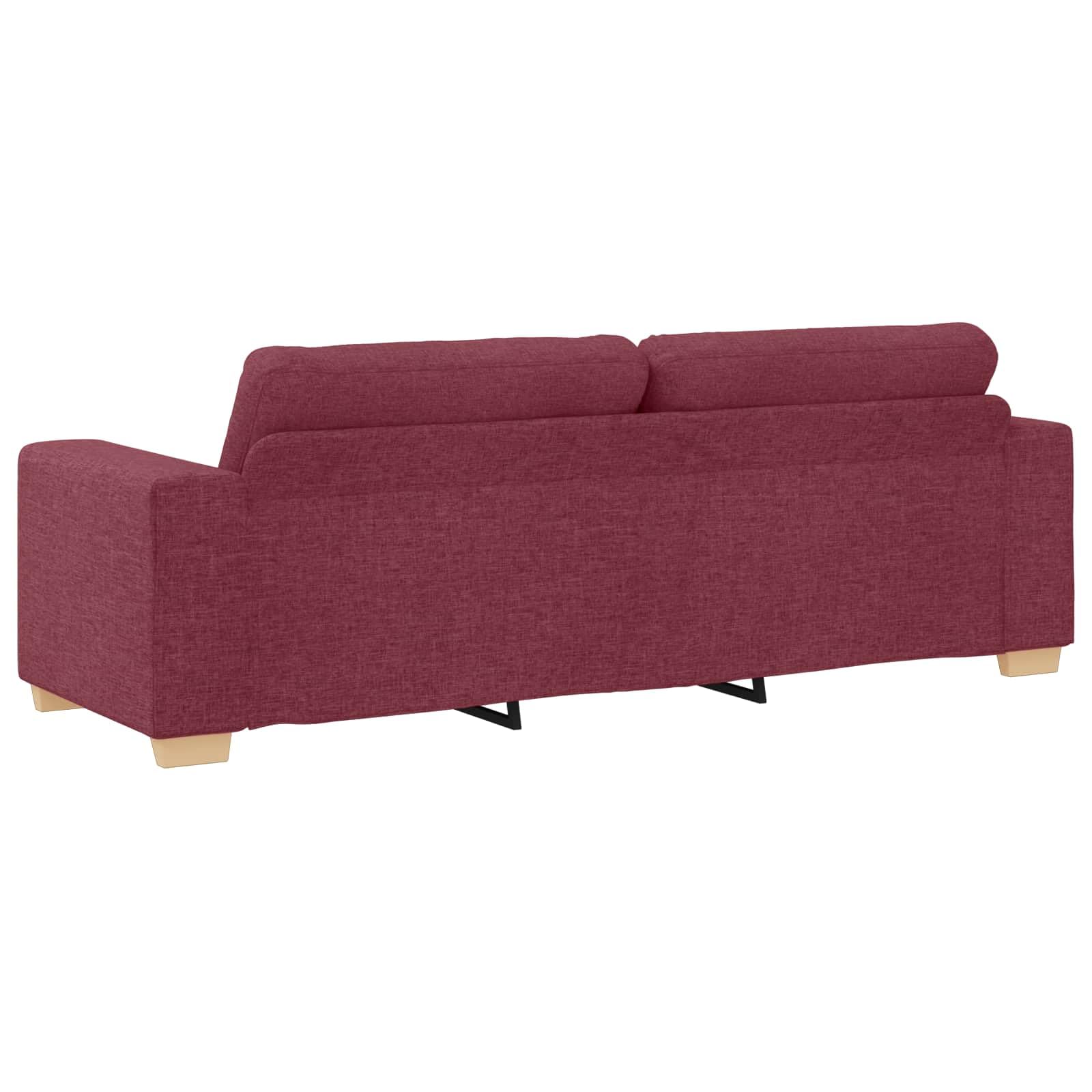 Canapé 3 pcs Rouge Vent 221 x 80 x 80 cm Tissu en Lin mélangé,Meubles,Canapés,71.6 kg-3324631
