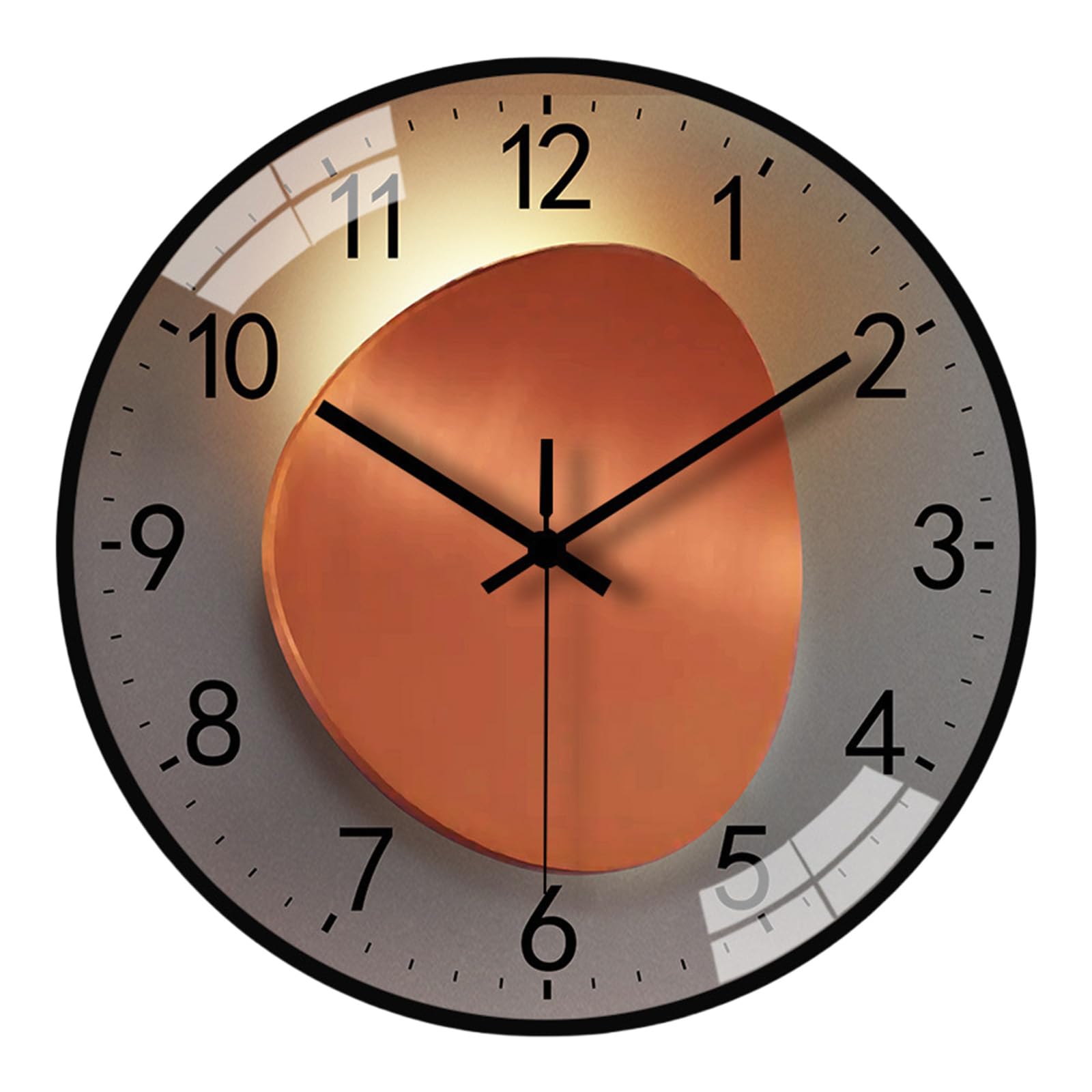 Hsioluted 8Inch Glass Wall Clock Quiet Feature Contemporary Wall Decoration for and Restaurant Hanging Clocks Frameless Decorative Clock