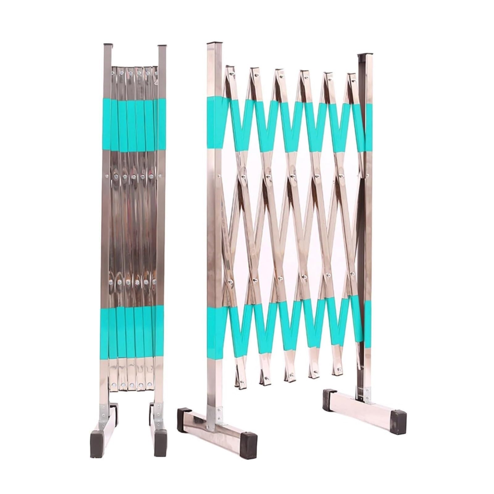safety barriers Industrial Expandable Barricade Portable Folding Safety Barrier Gate with Mobile Casters Retractable Fence(1.2 * 4m)