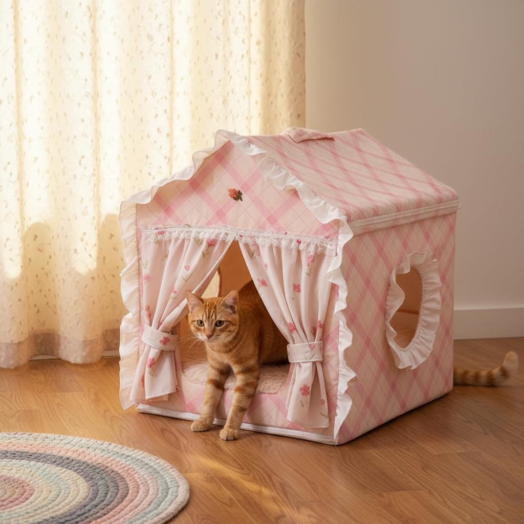 Cuccia Gatto Principessa, Casetta per, L | Struttura in tessuto, Gatto riposo, animali, Per Decoratori interni