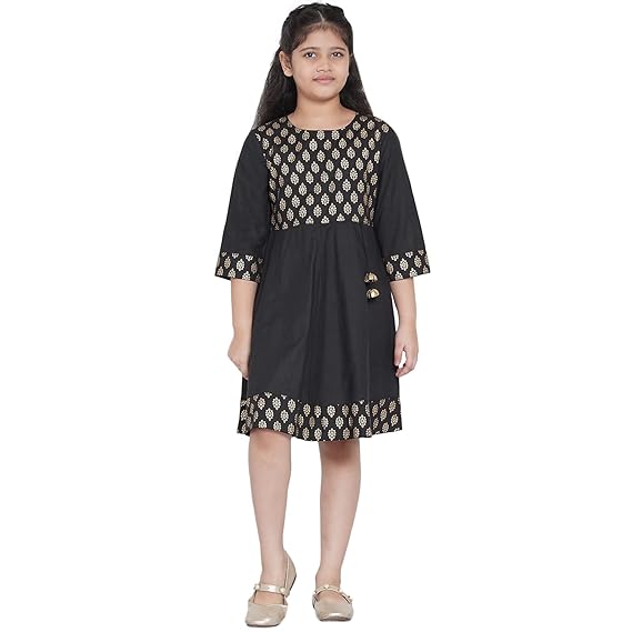 Bitiya By Bhama Baby-Girls Cotton Blend Casual Dress