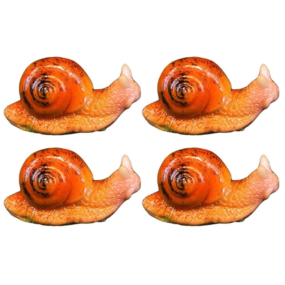 Danlai 4Pcs Cute Mini Resin Snail Ornament Miniature Figurine Fairy Animal Home Garden Decoration Micro Landscape Terrarium Craft Gift