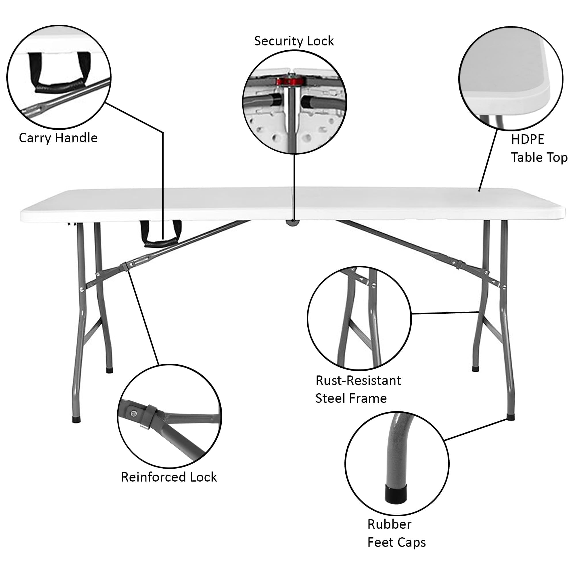 Inklapbare Tafel 60x120cm Weerbestendig Wit kopen