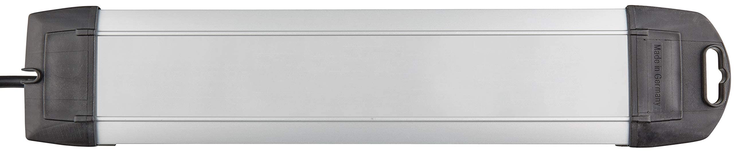Brennenstuhl Premium-Alu-Line regleta enchufes con 6 tomas de corriente (cable de 3m, interruptor iluminado, Made in Germany) plateado/negro