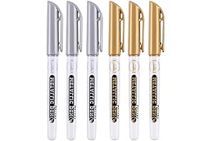 6Pc Gold Silver Epoxy Resin Drawing Pen Set