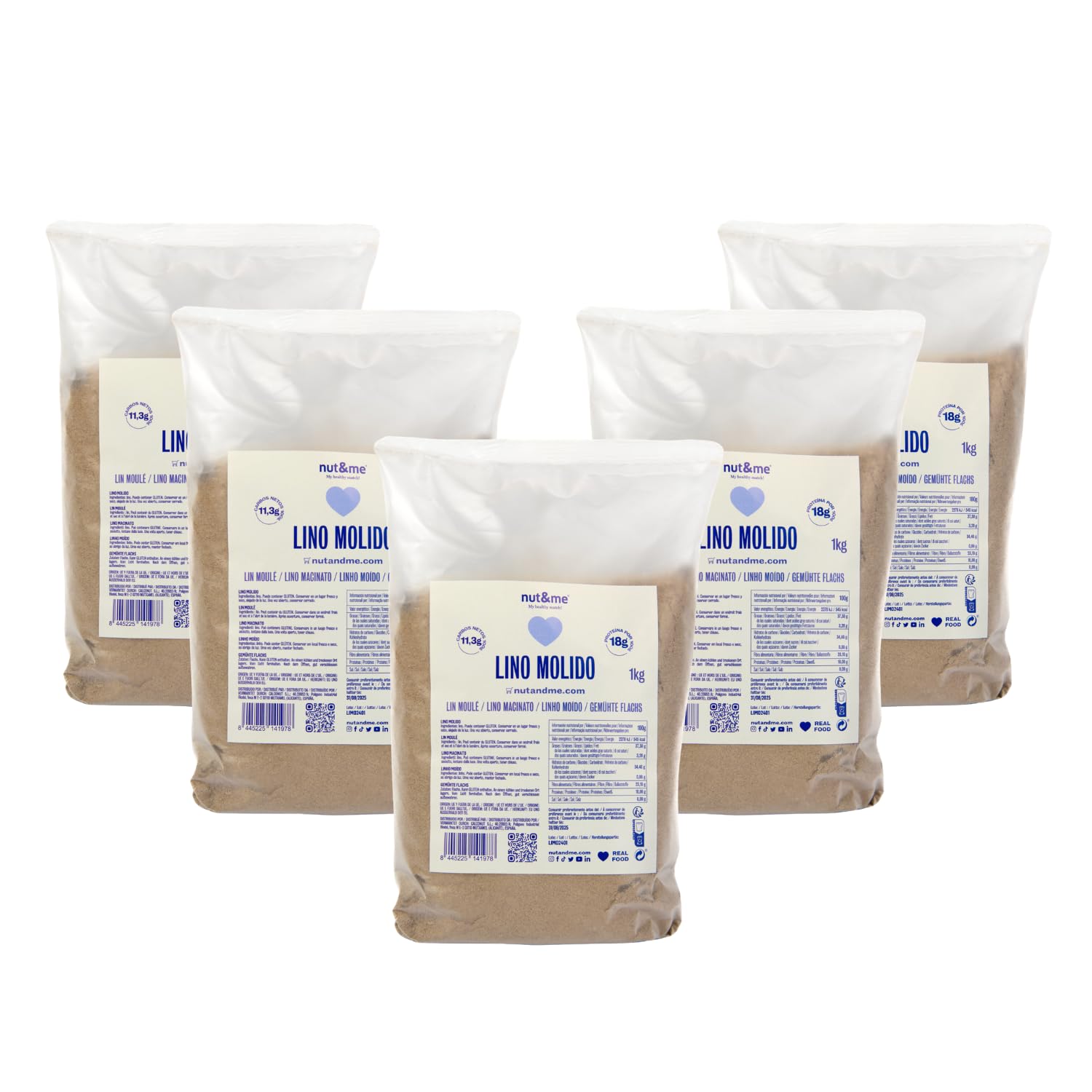 Semillas de lino molido 1 kg nut&me | Semillas de linaza | Fuente de proteínas | Rico en fibra | Sin conservantes ni aditivos | — view 8