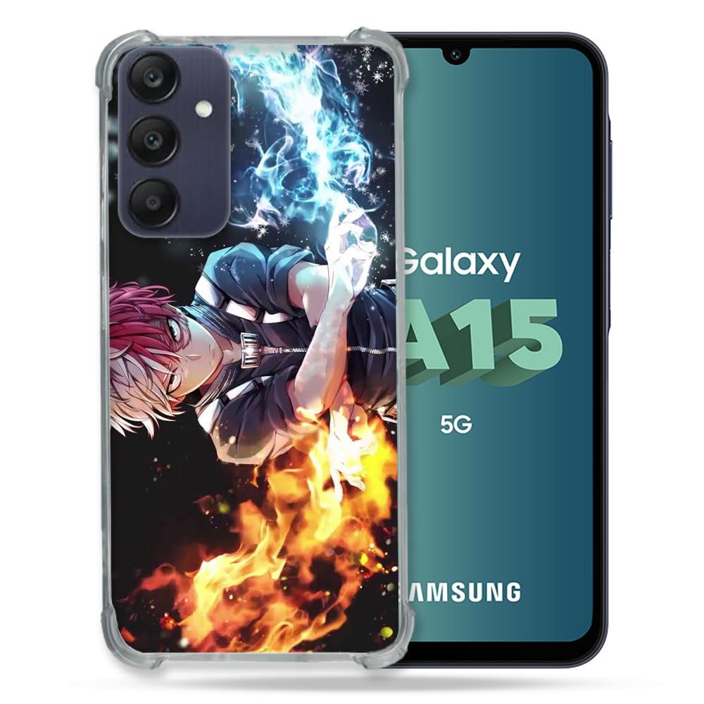 Cokitec Reinforced Case for Samsung Galaxy A15 4G / 5G Manga My Hero Academia Shoto