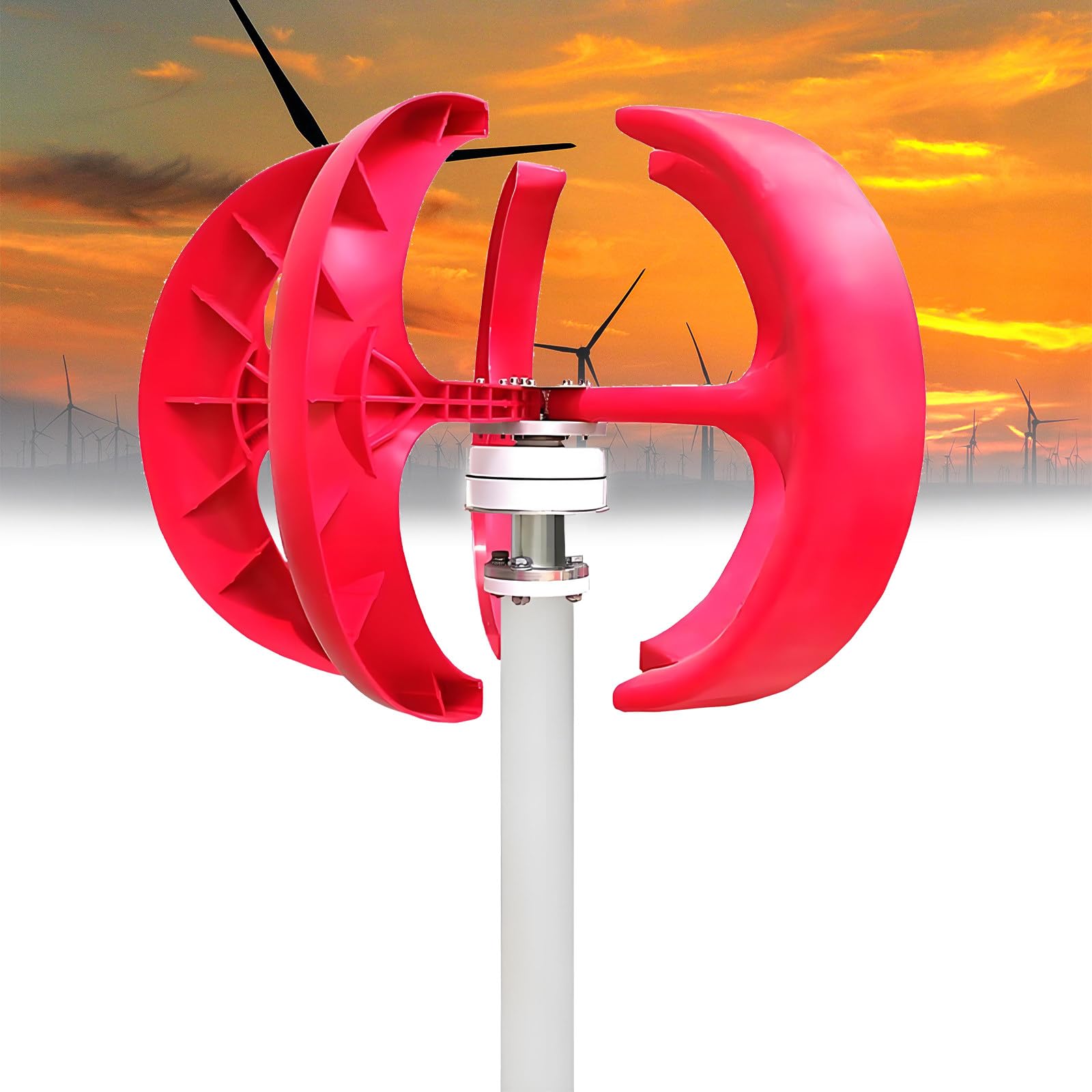 Générateur éolien vertical 12v 24v avec alternateur aimant permanent et pales nylon 400w