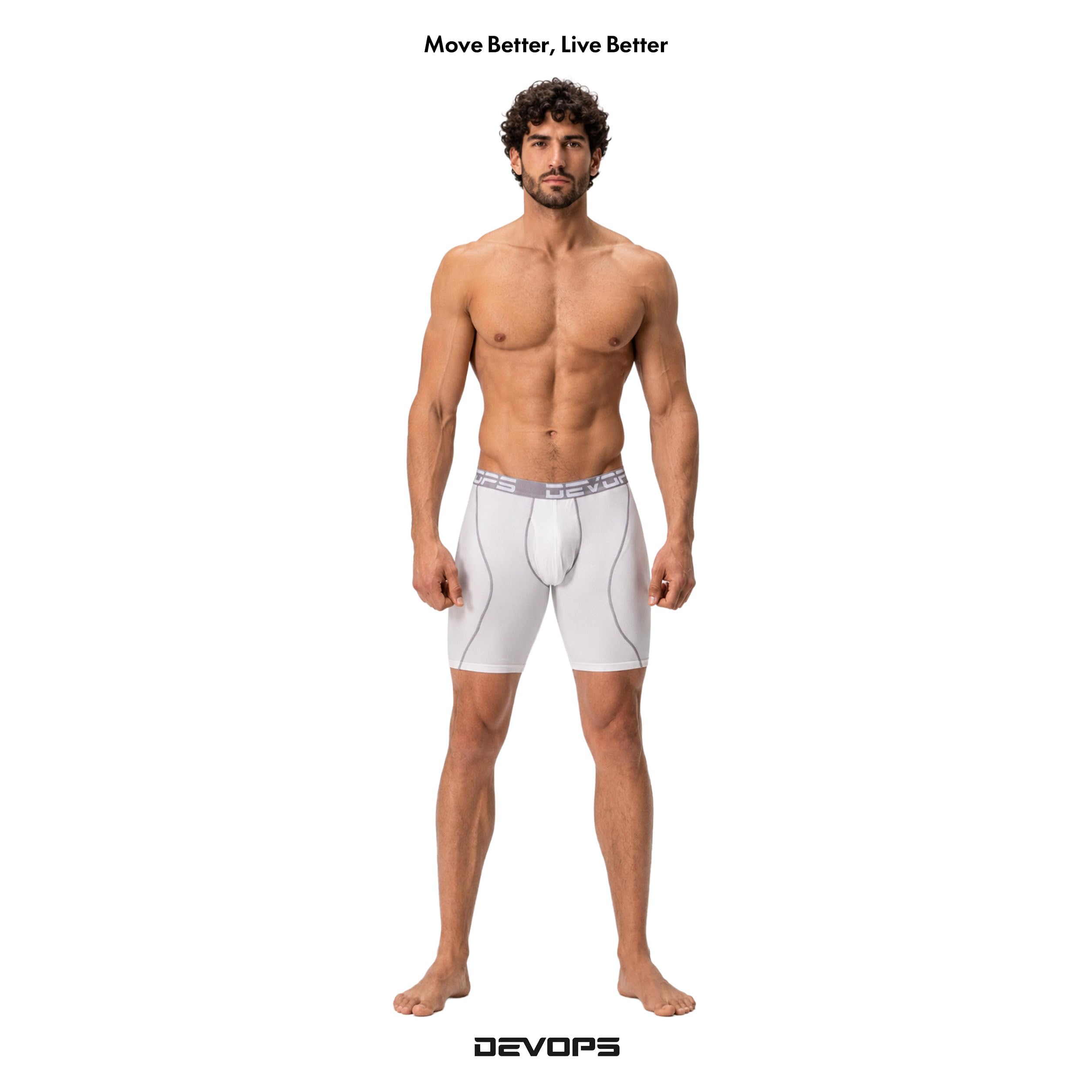 DEVOPS Ropa interior de malla seca fresca, para hombre, calzoncillos de 9 pulgadas (3 unidades) - - Small