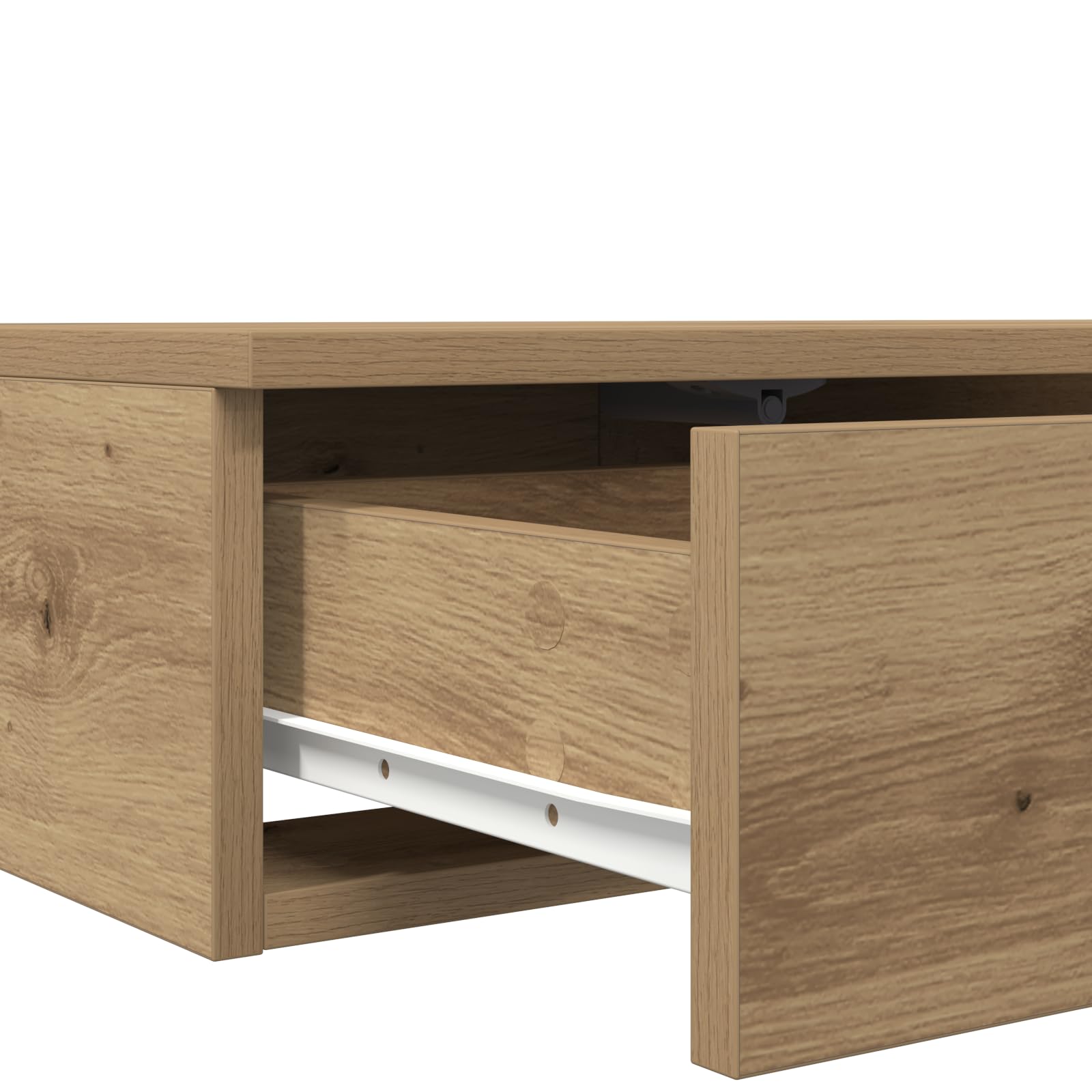 Cajones de cama de roble Artisan mesitas de noche para dormitorio 160 x 36,5 x 16,5 cm, material de madera