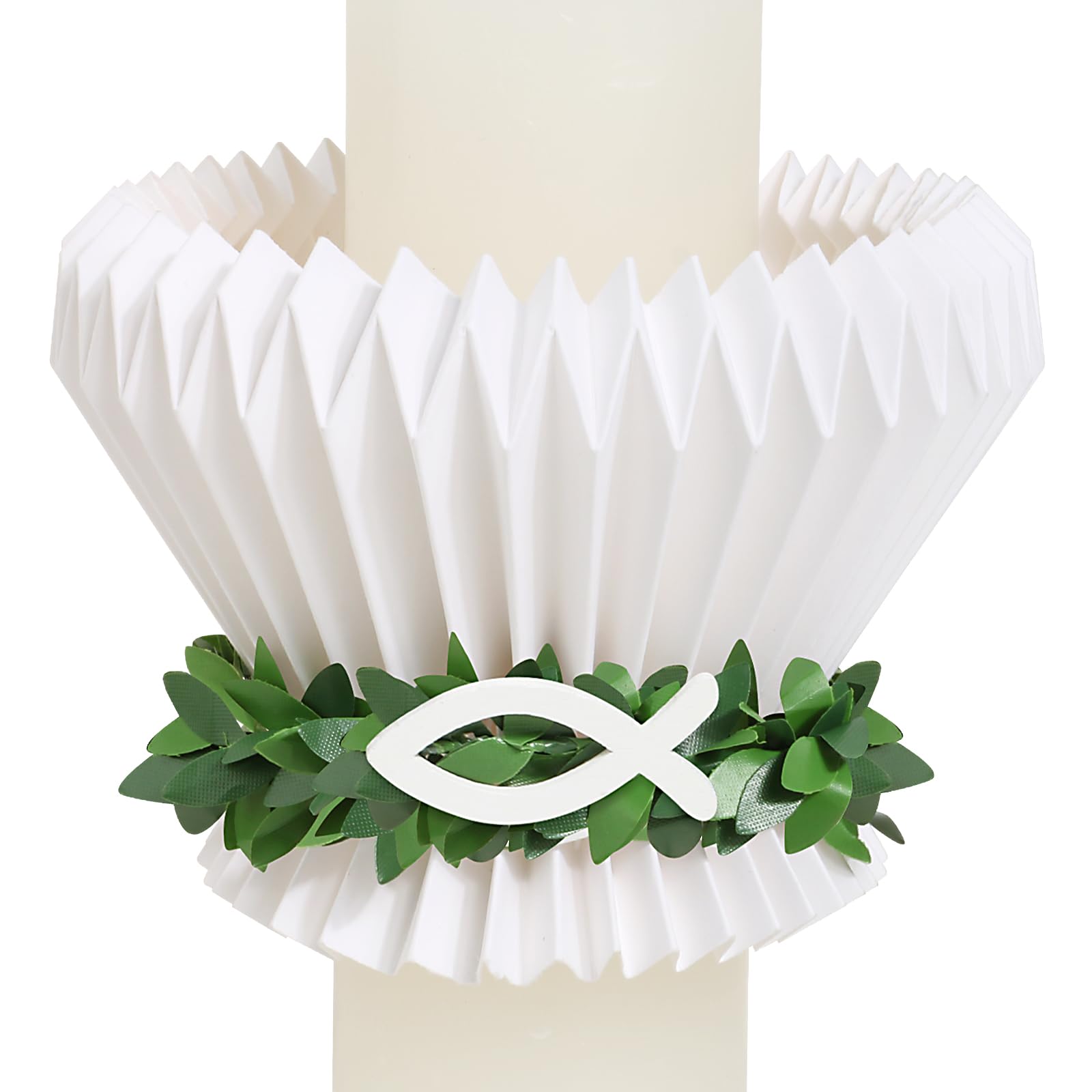 Tropfschutz Kommunionkerze Tropfenfänger Papier für Kommunionkerzen Taufkerzen Hochzeitskerzen Kerzentropfschutz Papier für ø 3-6cm Kerzen Tropfschutz Kerzenkranz Deko