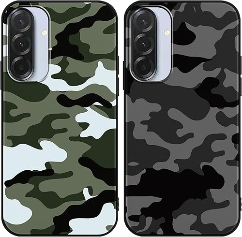 Yomjew 2 Pack Army Green Black Camo Phone Case for Samsung Galaxy A36 6.64", Coo
