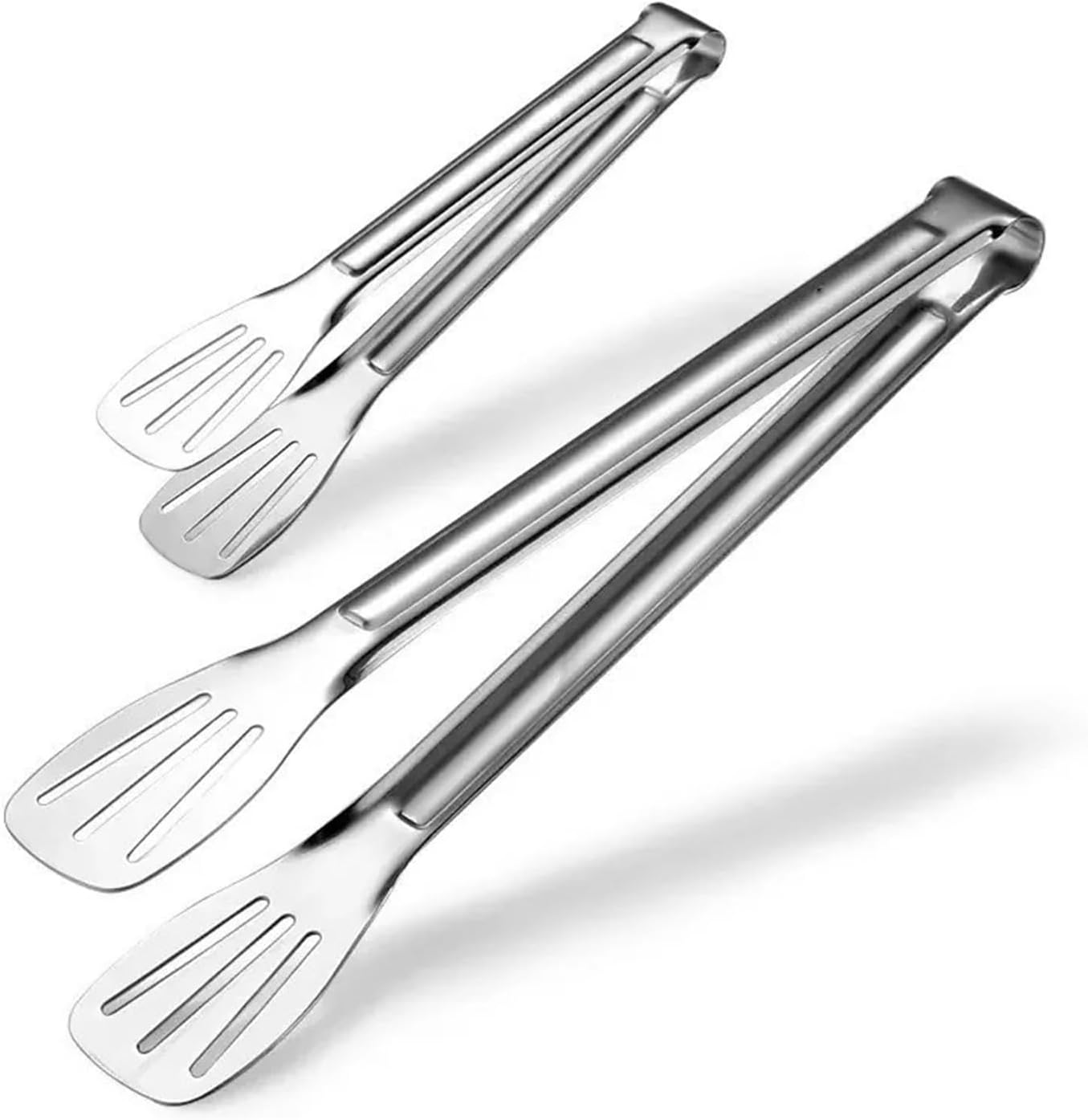 Long Stainless Steel BBQ Tongs - For Barbecue, Salad and Steak Serving(14 inches)