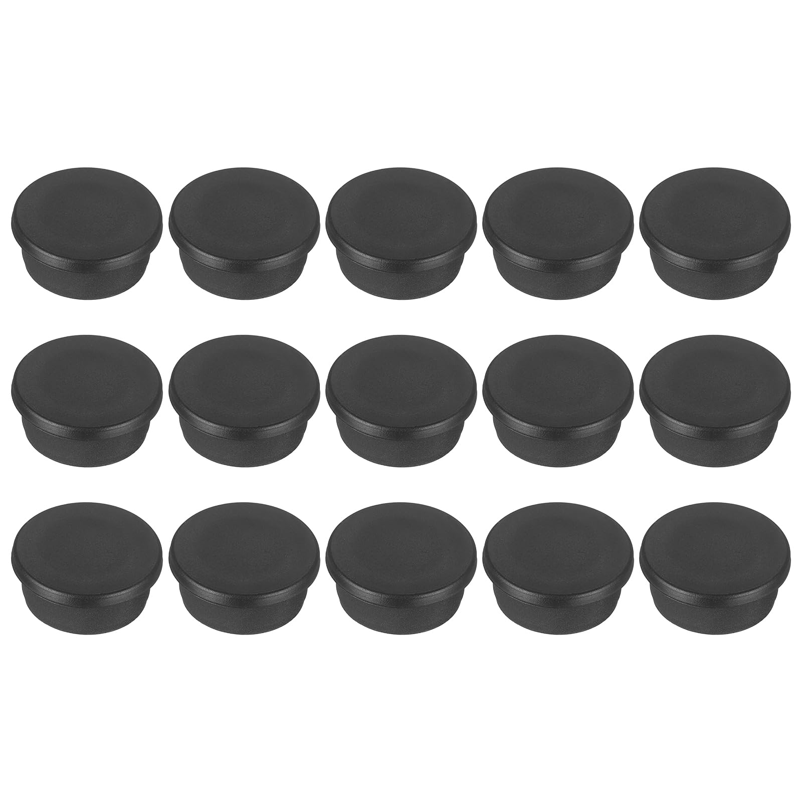 sourcing map 15pcs T-Shaped Silicone Plugs 33.3mm 1-5/16 Inch Dia Snap in Plug Hole Seal Cover Round Rubber Stopper for 32-33.3mm Holes Kitchen Rubber Bulkheads Waterproof Sealing, Black