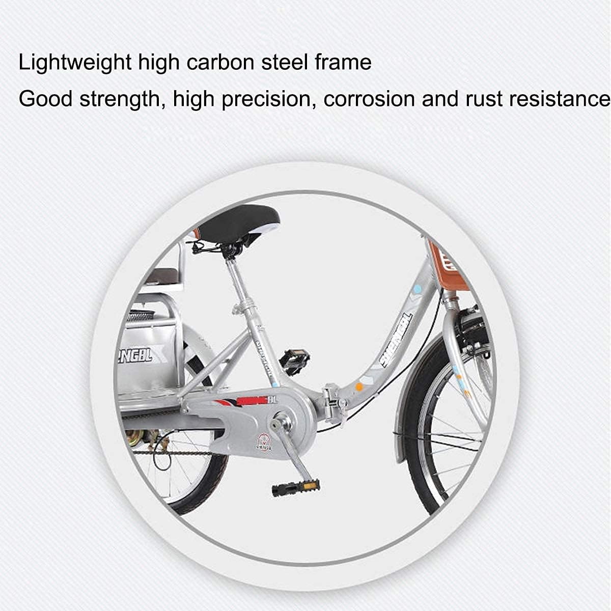 Adult Cargo Tricycles Beach Cruiser Bikes Shopping Safe Adult Tricycles with Shopping Basket and Back Seat 20inch 3 Wheel Bikes Single Speed Three-Wheeled Bicycles for Seniors City Bike