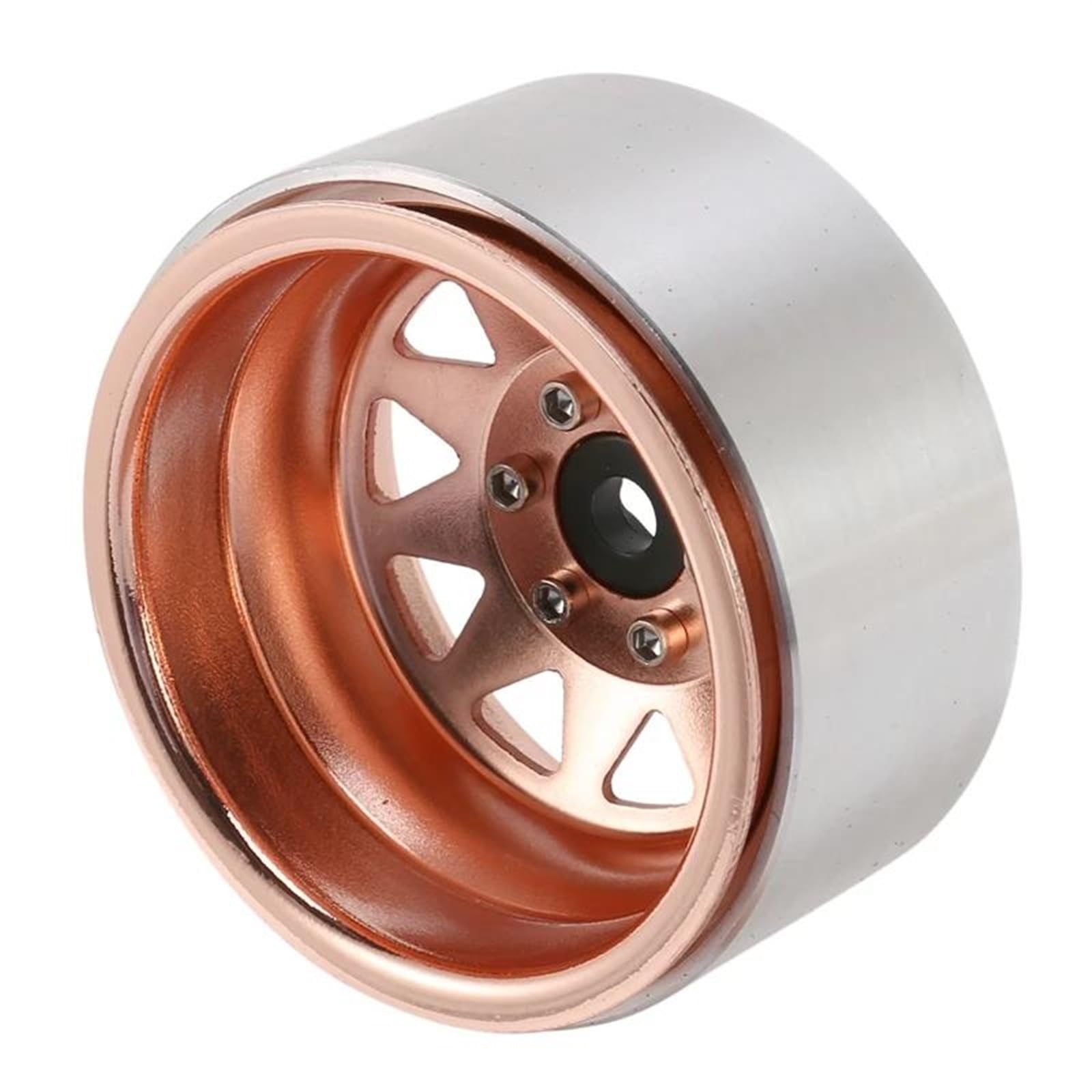 RC Car Pneumatico Ruota Compatibile con Axial per SCX10 90046 per Traxxas TRX4 per 4 Pezzi Deep Dish Wagon 1.9 Metallo Beadlock Mozzo Ruota Cerchio per 1/10 RC Crawler(Brown)
