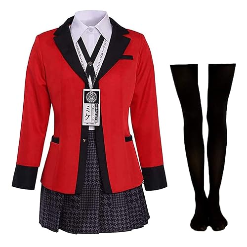 Rickem Anime Halloween Cosplay Yumeko Costume Runa Cosplay School Uniform Full Set for Women - Medium - Yumeko Full Set