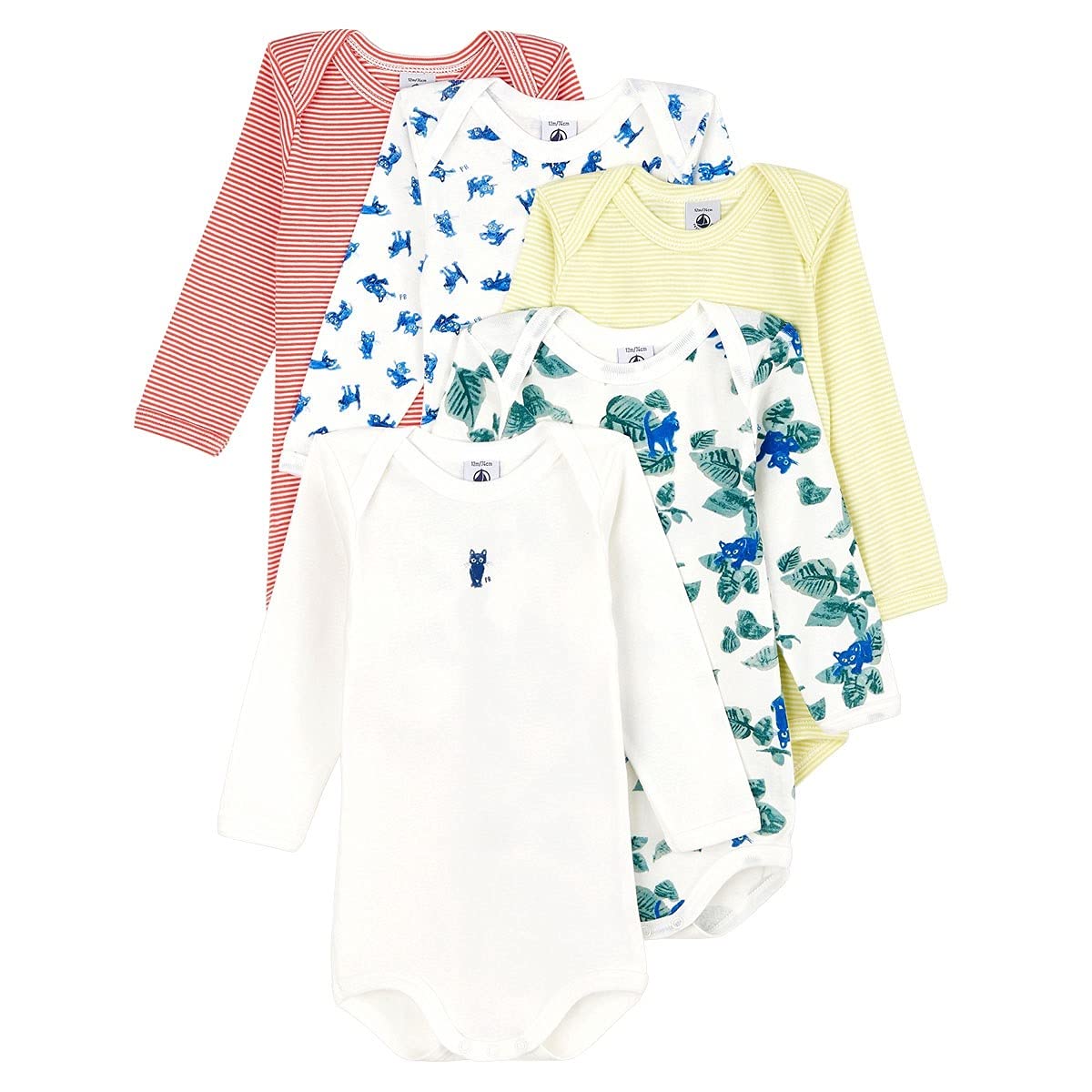 Petit Bateau Bielizna dla dziewczynek 5942700, 5 sztuk, wielokolorowa, 60 cm/3 Miesiące