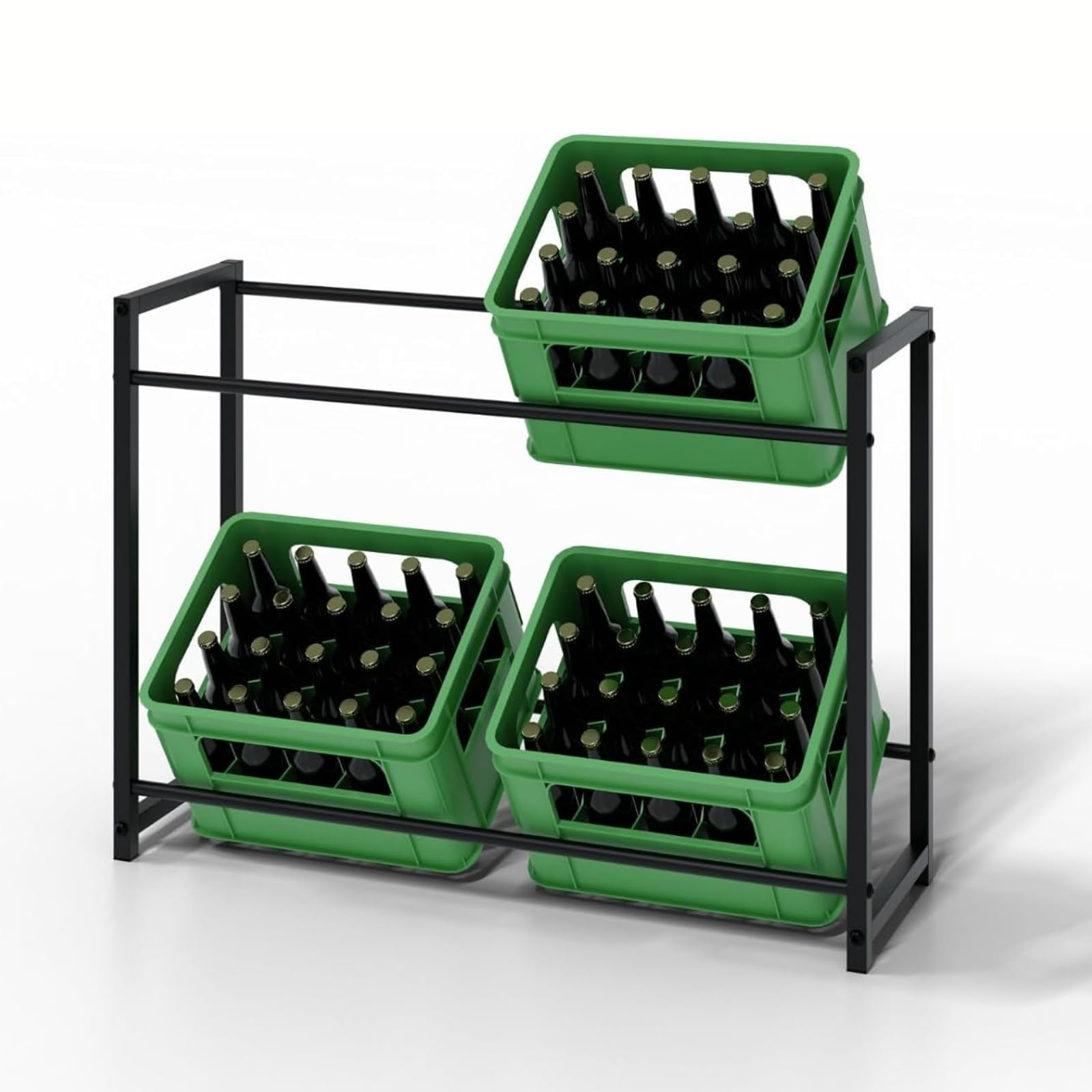 HAGO24 Getränkekistenregal 6 Kisten in 104x82,5 cm I Platzsparendes Getränkeregal I Hochwertiges & Robustes Kisten Regal aus Stahl I Bierkisten Regal für für Vorratskammer, Keller & Garage