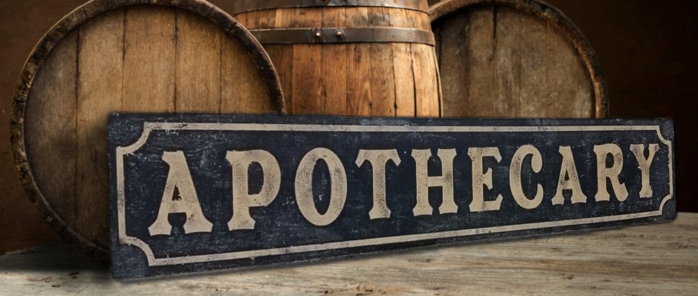 Szhmz Colour-785 Metal Sign Apothecary Metal Sign - Antique Style Metalen Signs With Sayings 4X16 Inch