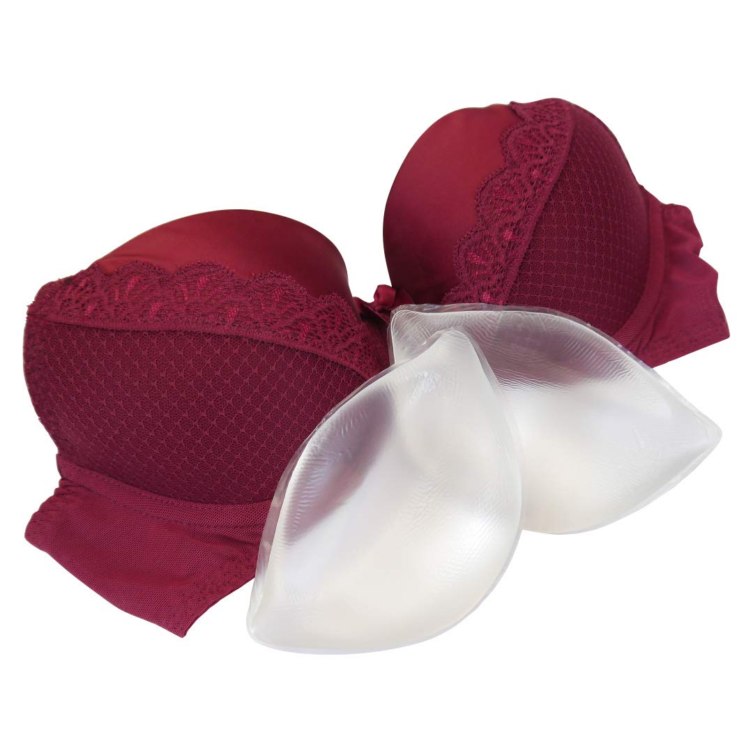 Jo Thornton Women's Clear/Translucent Bra Inserts Style 6 - For Many 28-36" Bras - 0.5-2 Cup Size Boost 195G Pair - Silicone Breast Enhancers (Silicone Bra Inserts, Chicken Fillet Bra Inserts, Bra Inserts Pads)
