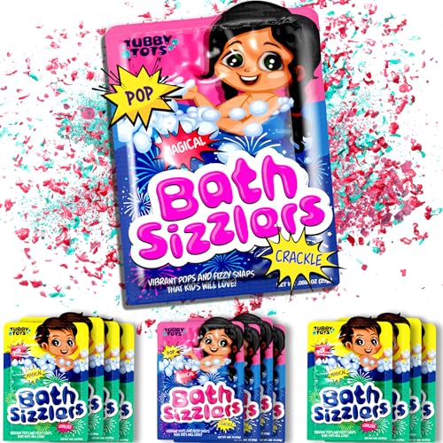 Bath Sizzlers for Kids - Bath Toys for Kids Ages 4-8 Year Old - Tub Crackles Toddlers Toy for Kid Age 3 4 5 6 7 8 Years - Girls Toddler Bathtub Fizzies Bubbles Set - Basket Stuffers